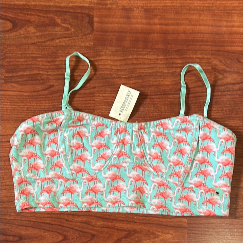 Aeropostale Flamingo Print Bralette Medium